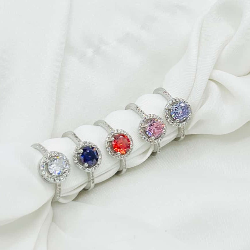Fashion Silver Color decent Rings for Women Fashion White Zircon Crystal Rings