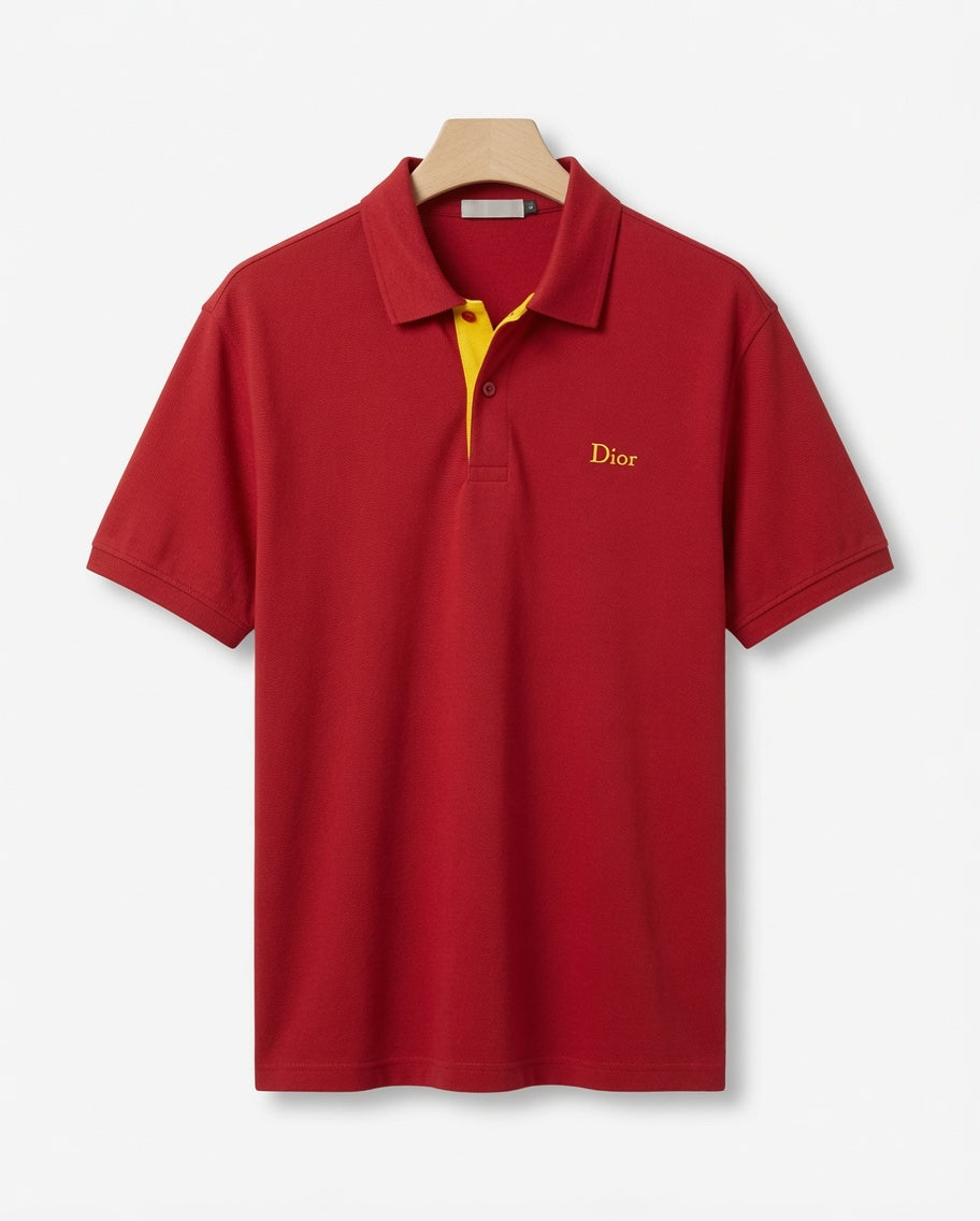 Signature Contrast Polo Shirt Red