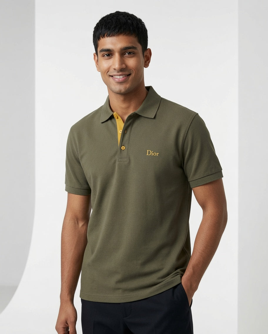 Signature Contrast Polo Shirt Olive
