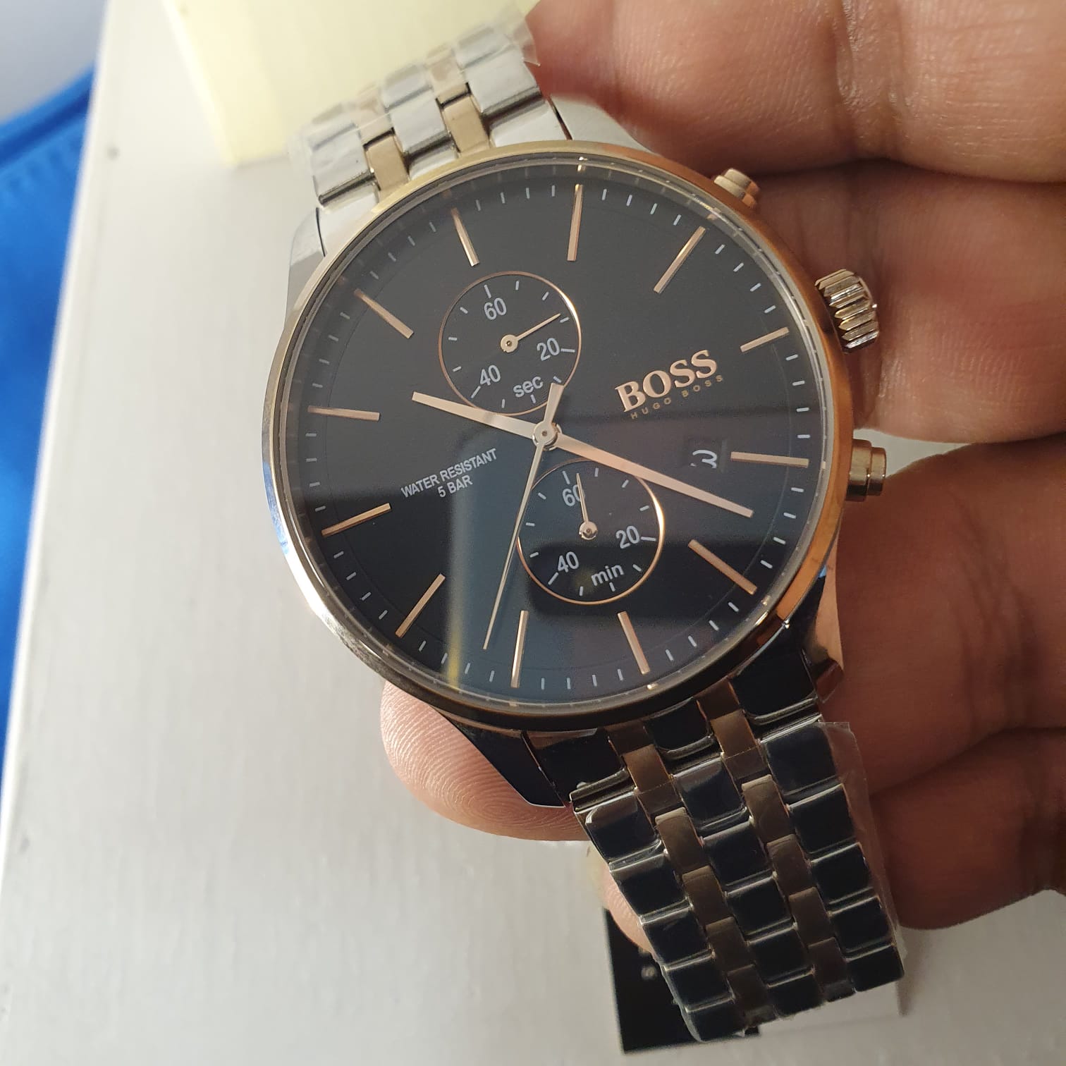 HUGO BOSS Mens Stainless Steel Black Dial Watch 1513840(Original)