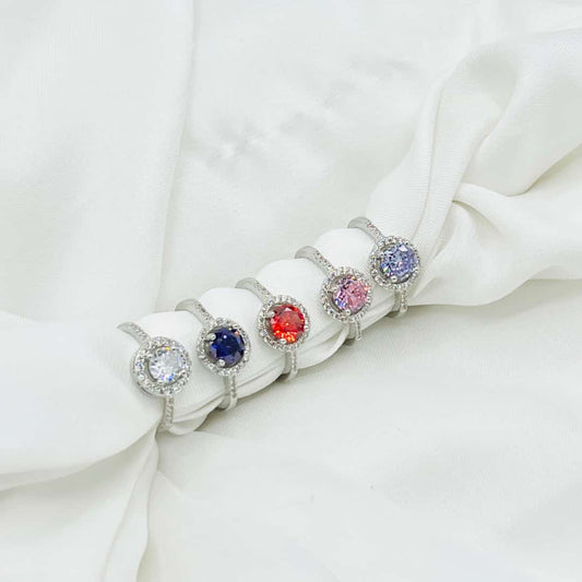 Fashion Silver Color decent Rings for Women Fashion White Zircon Crystal Rings