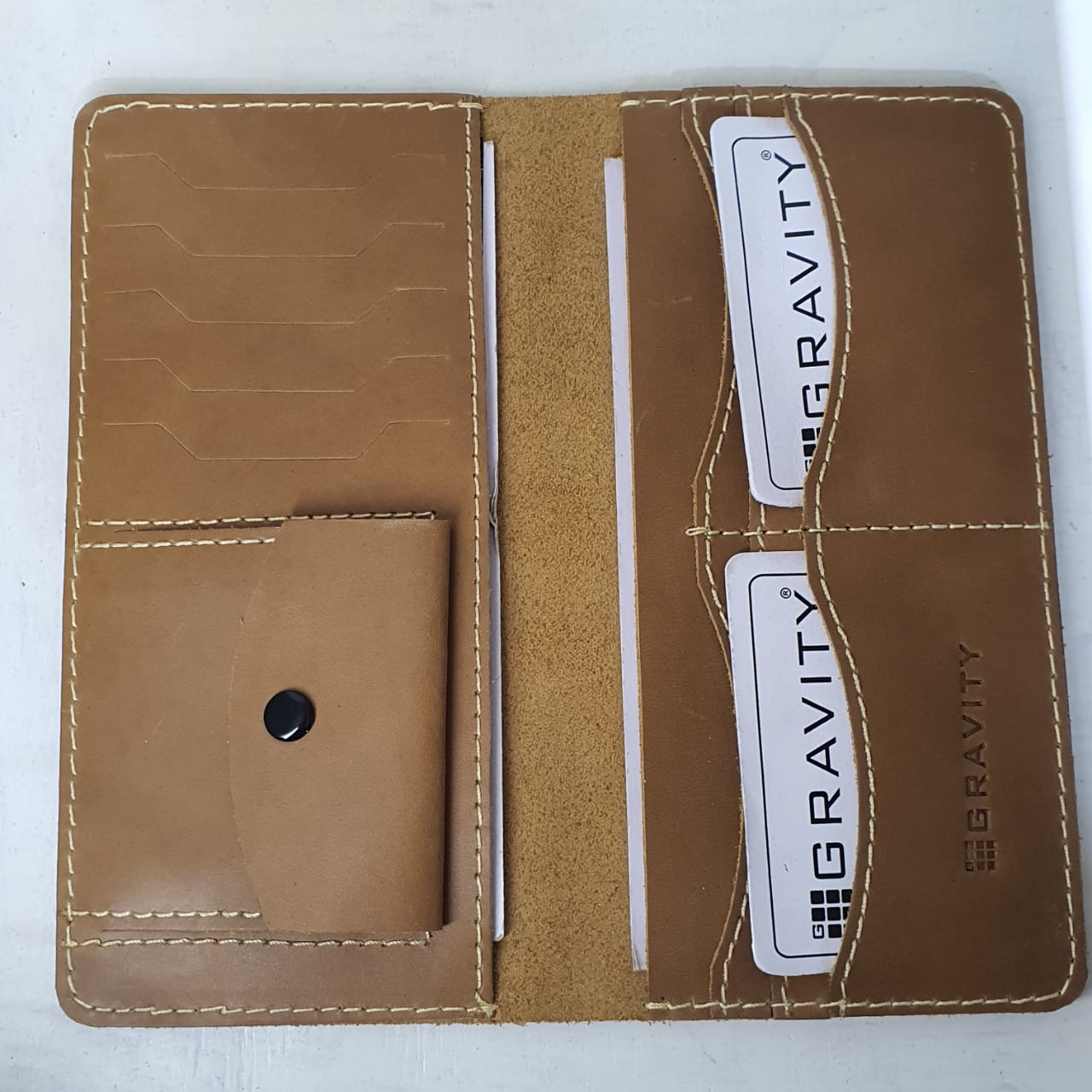 Pure Leather Men's Long Wallet