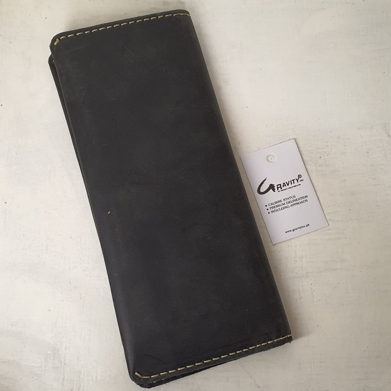 Pure Leather Men's Long Wallet