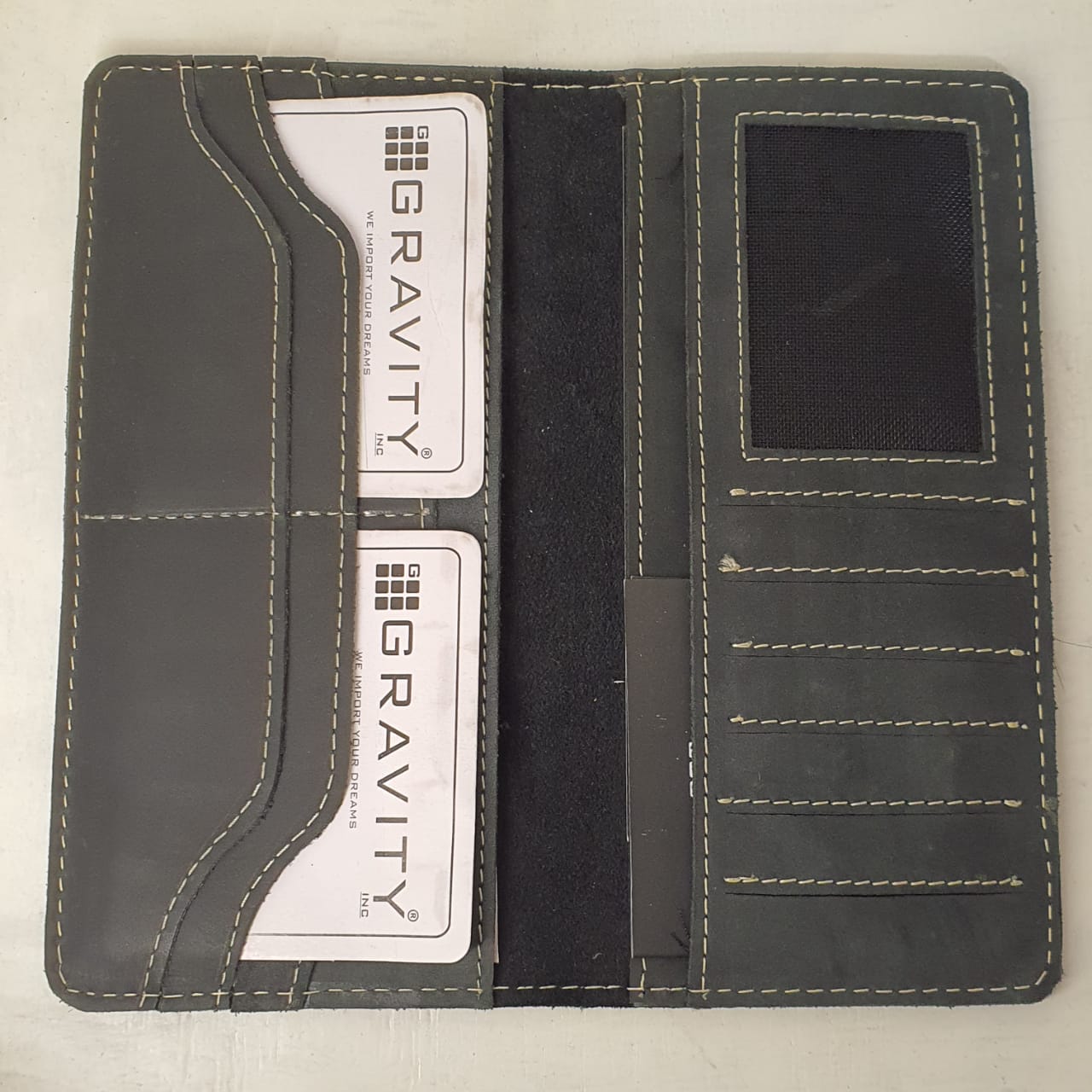Pure Leather Men's Long Wallet