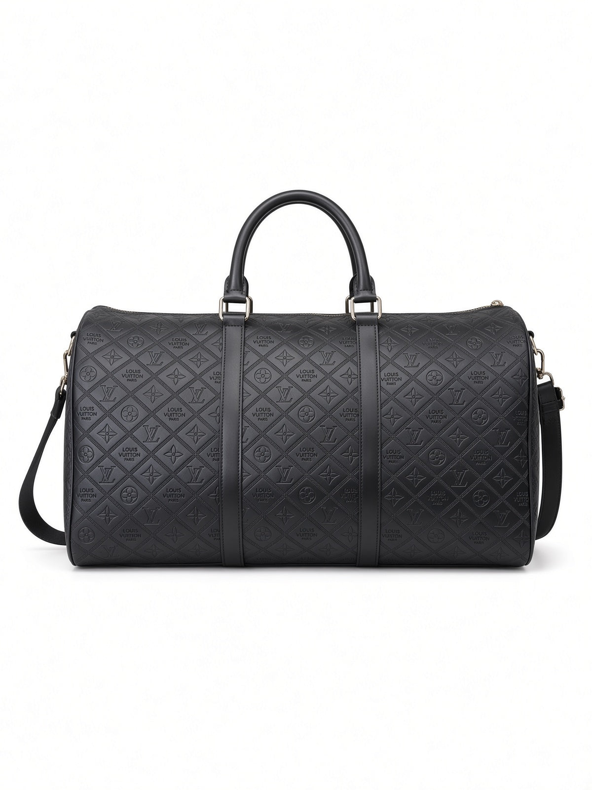 Louis Vuitton Black Embossed Duffel (Imitation)