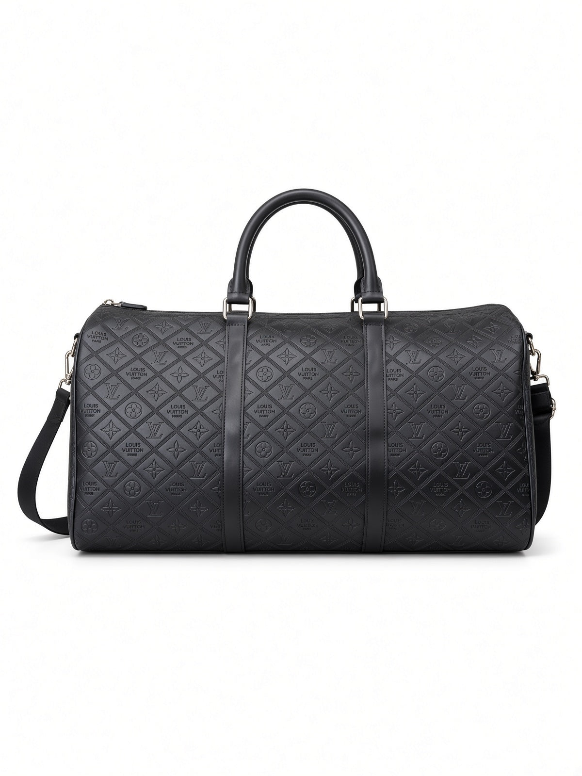 Louis Vuitton Black Embossed Duffel (Imitate)