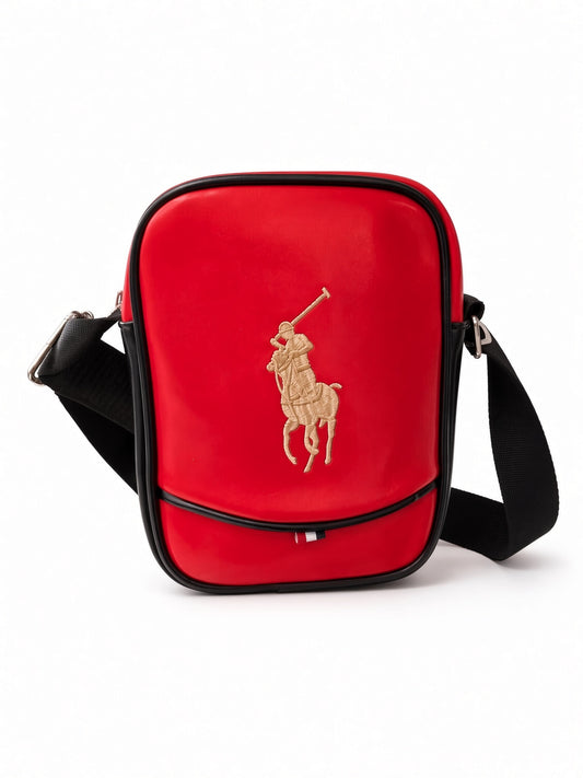 Polo RL Red Leather Crossbody Bag