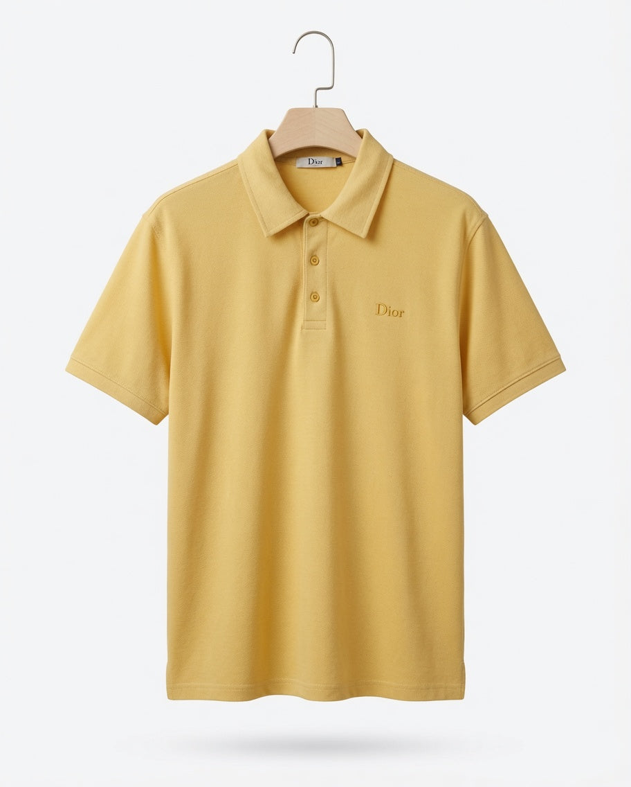 Signature Contrast Polo Shirt Yellow