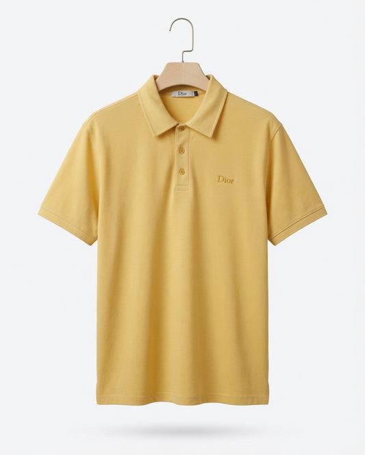 Signature Contrast Polo Shirt Yellow
