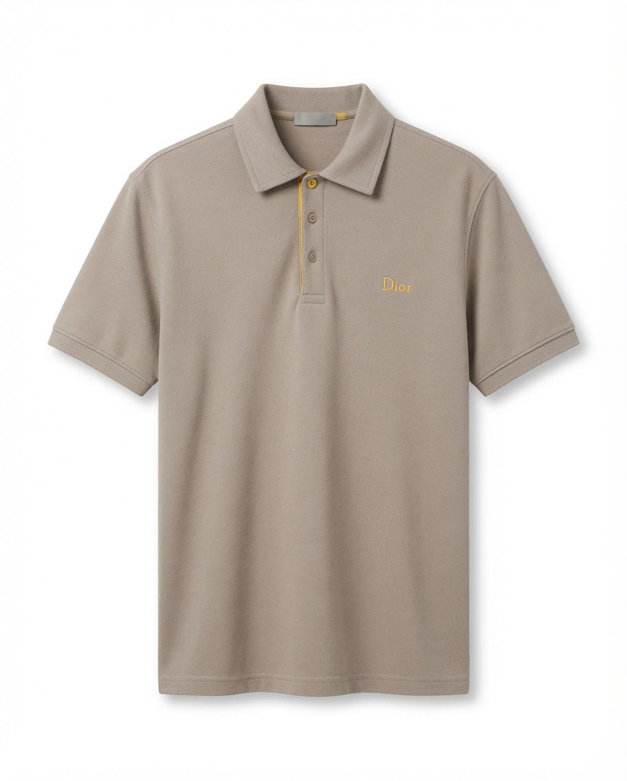 Signature Contrast Polo Shirt Taupe