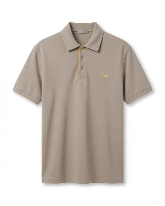 Signature Contrast Polo Shirt Taupe