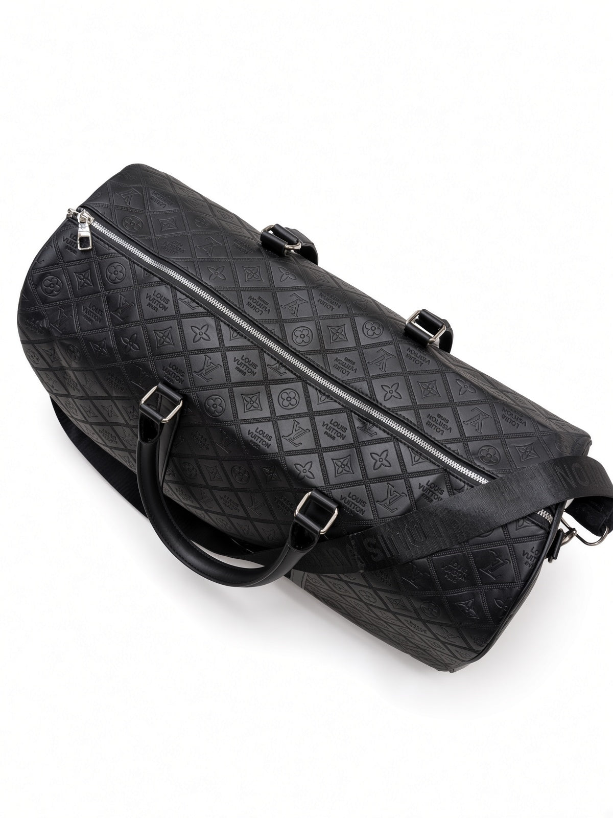 Louis Vuitton Black Embossed Duffel (Imitate)