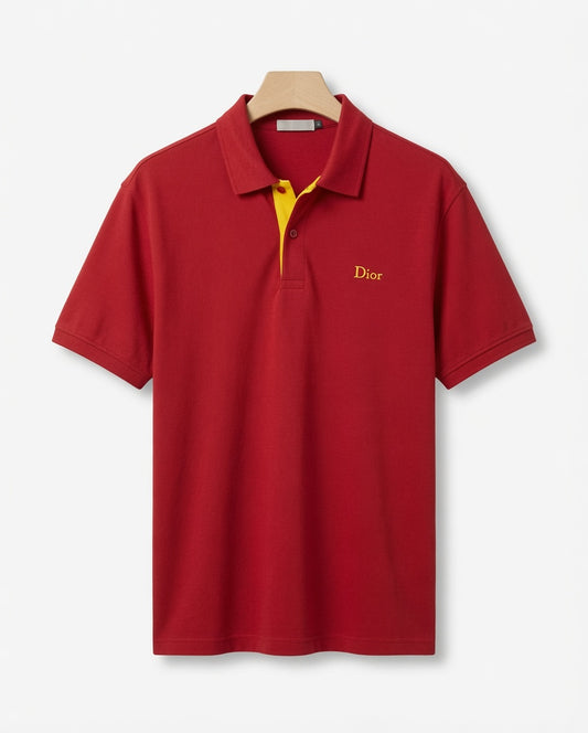 Signature Contrast Polo Shirt Red