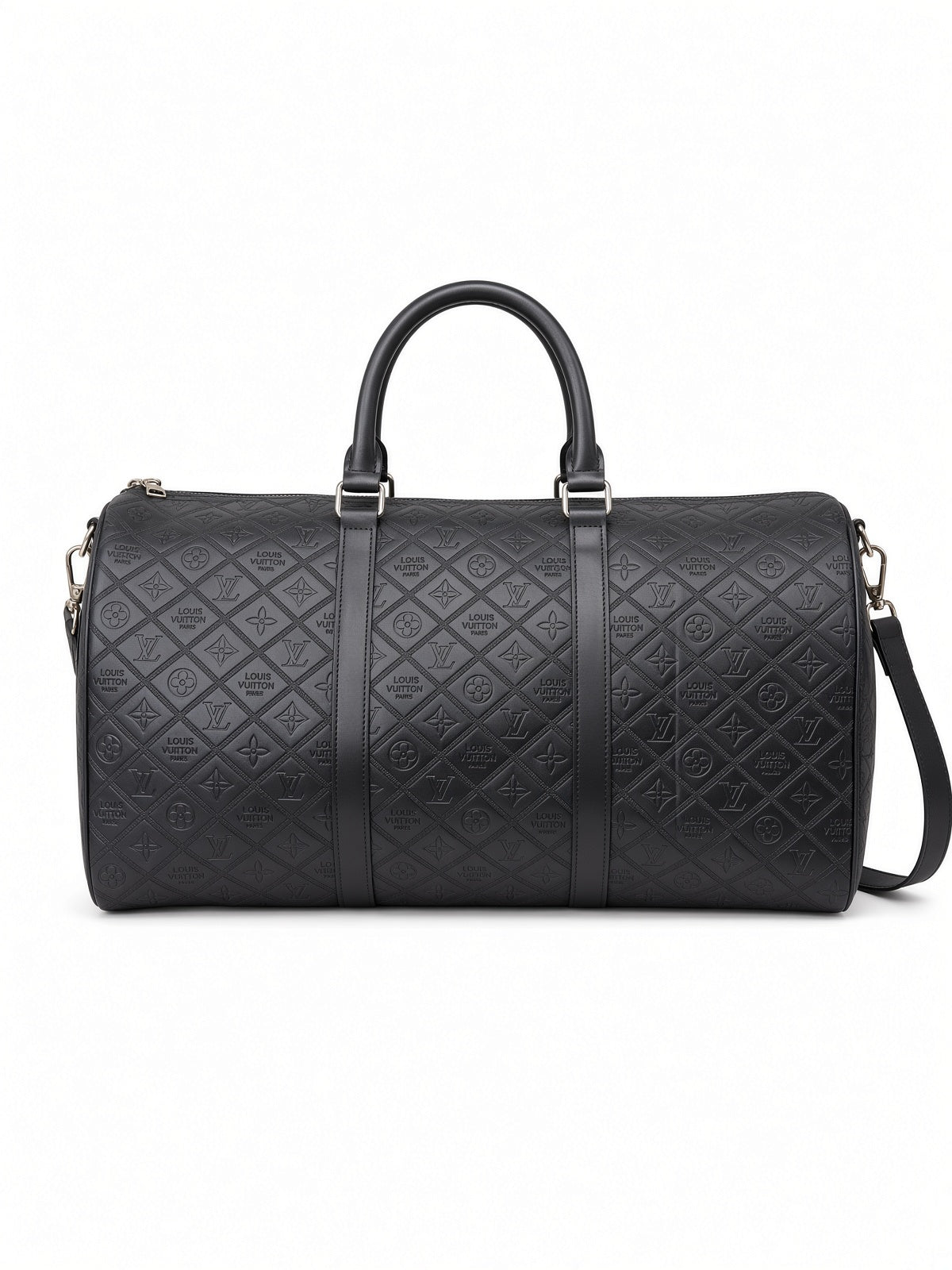 Louis Vuitton Black Embossed Duffel (Imitation)