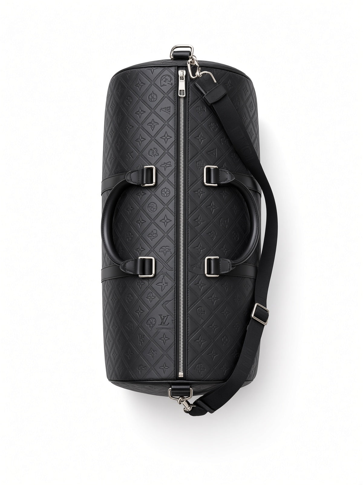 Louis Vuitton Black Embossed Duffel (Imitation)