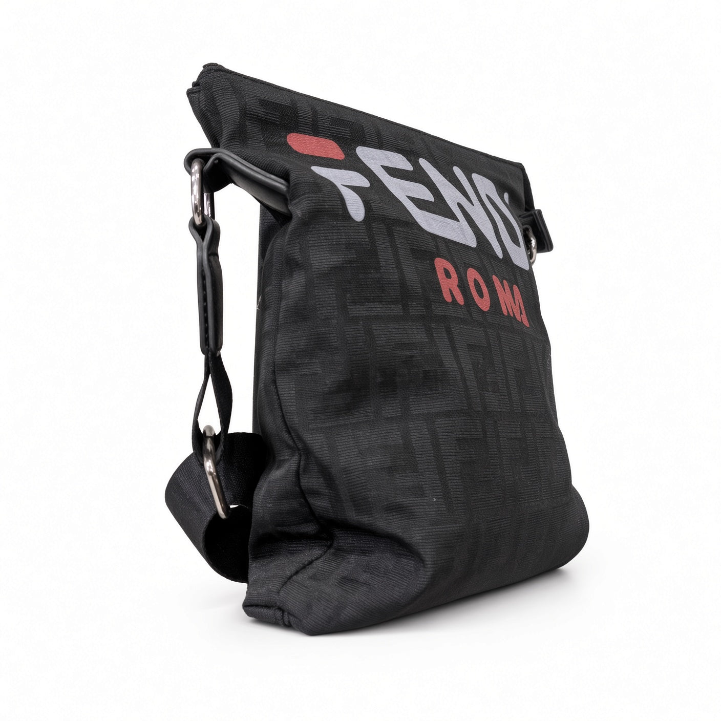 Fendi Roma Black Canvas Crossbody Bag