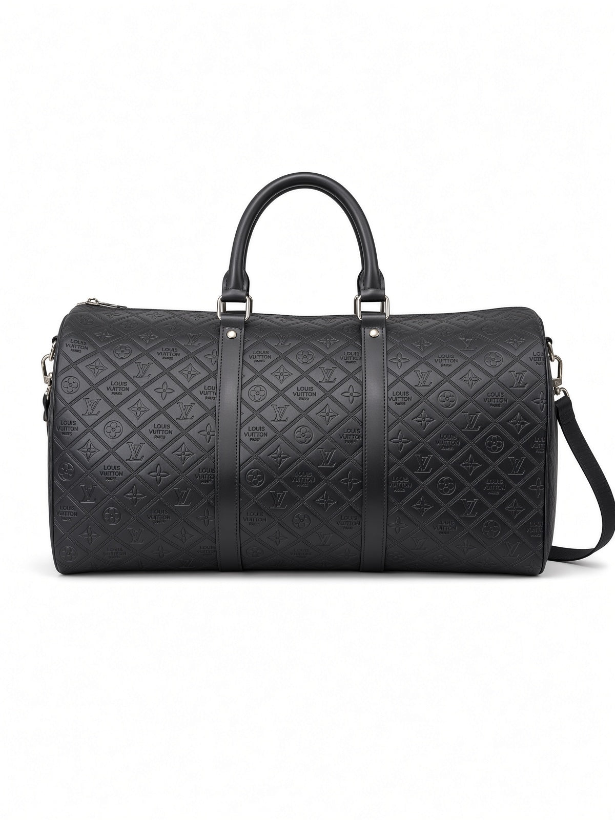 Louis Vuitton Black Embossed Duffel (Imitate)